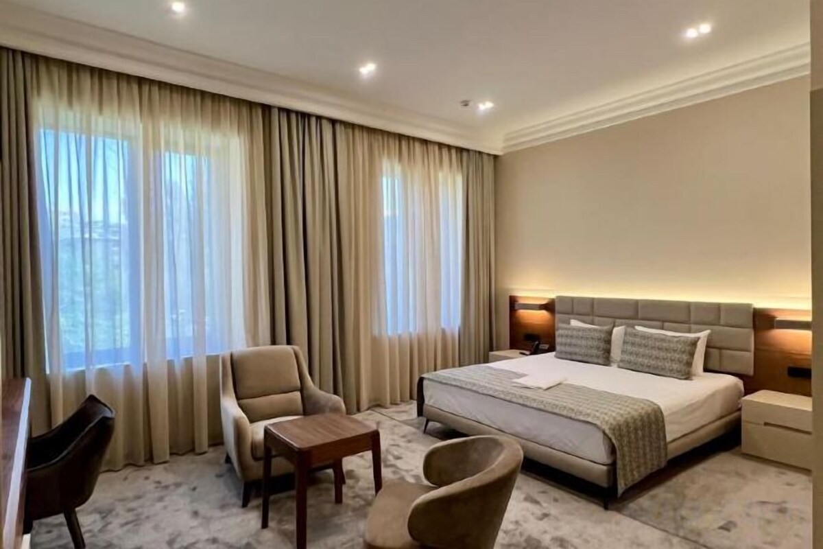 Premium bedding, memory foam beds, in-room safe, desk