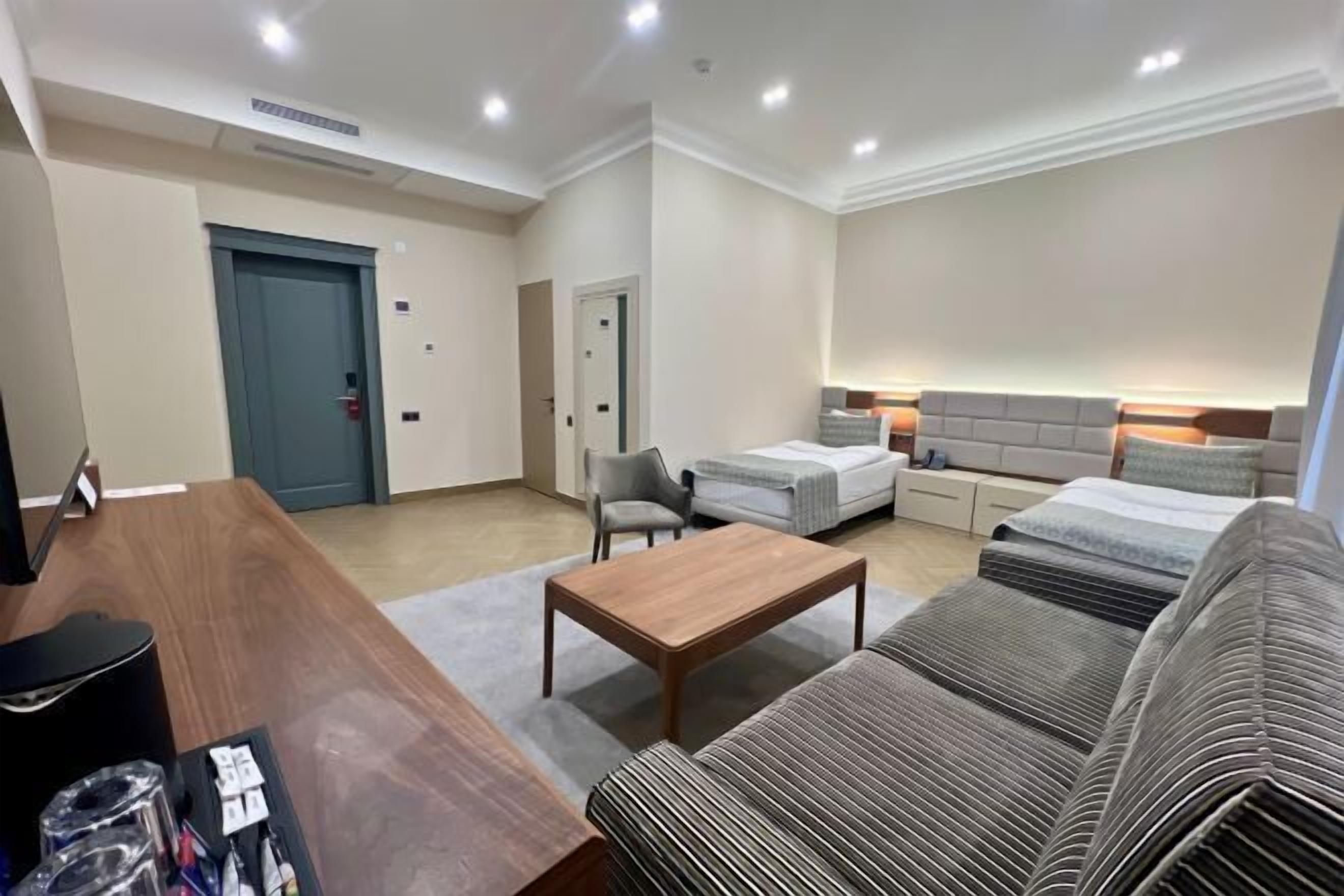 Premium bedding, memory-foam beds, in-room safe, desk