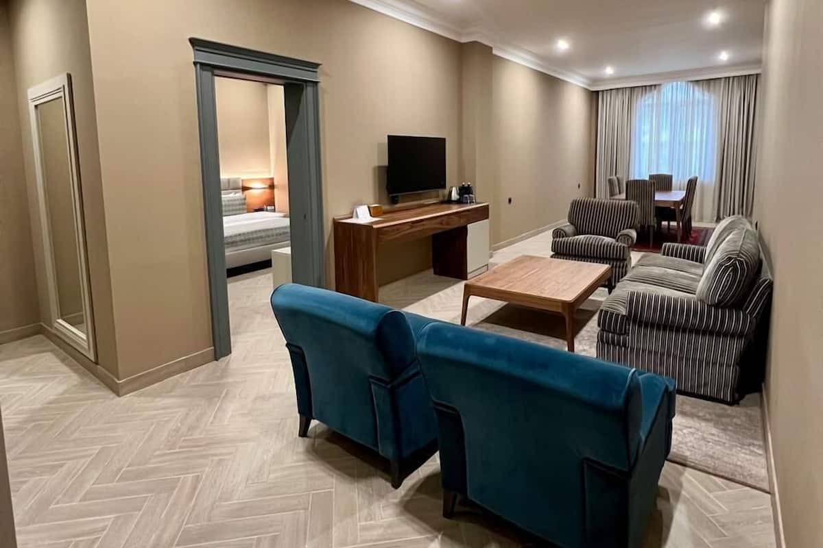 Executive Suite | Living area | 65-inch Smart TV with digital channels