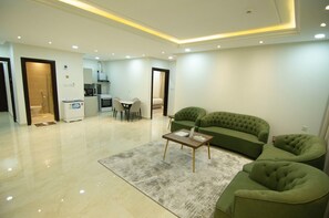 Comfort Suite, 2 Bedrooms | Living area | Flat-screen TV - Maqam mostaqbal for serviced apartments (Ha'il)
