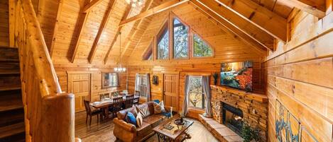 Smart TV, fireplace, video games, foosball