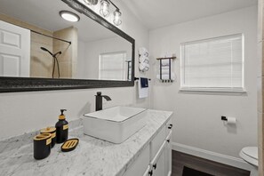 Hair dryer, towels