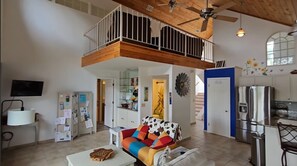 Smart TV, fireplace, video games