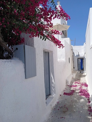 House, 3 Bedrooms, Smoking, Balcony | Exterior detail - Charming 1705 Castle House in Pirgos Kallistis, Greece (Santorini)