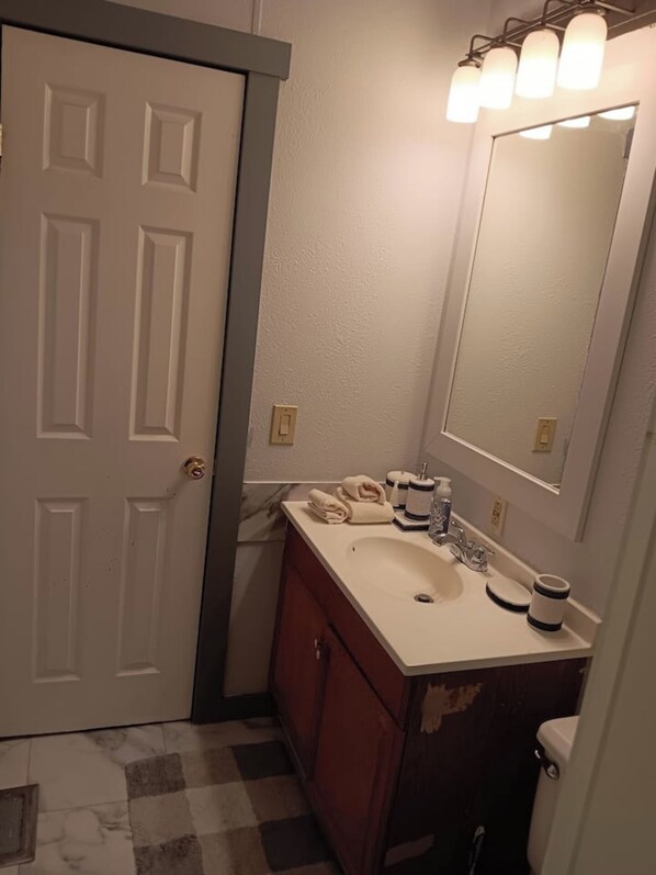 Towels, soap, toilet paper