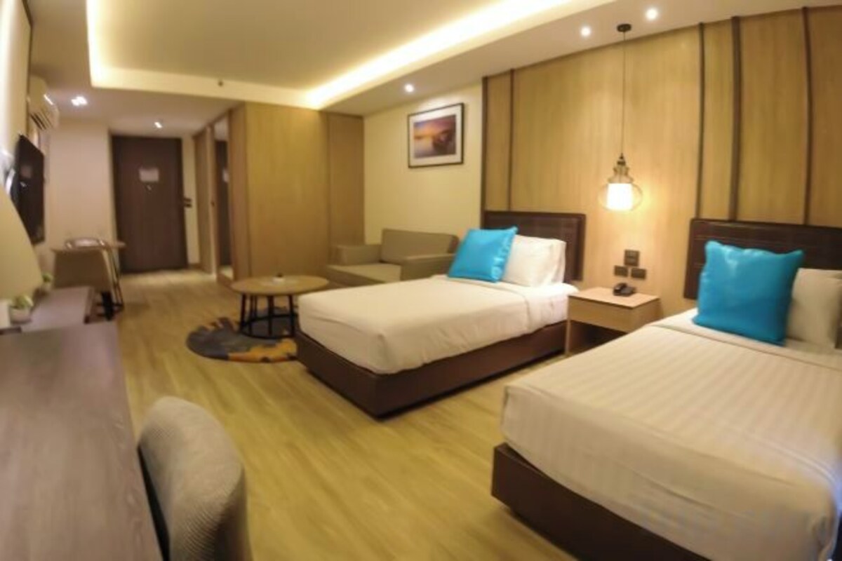 In-room safe, desk, laptop workspace, blackout curtains