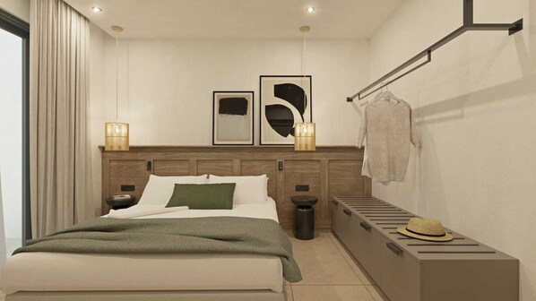 2 bedrooms, desk, iron/ironing board, travel crib