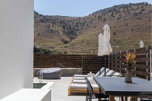 Outdoor dining - Imbros Villa 2 Free* Heated Pool & Serenity! (Crete)