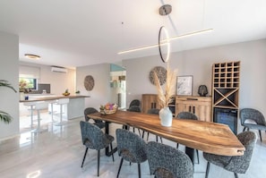 Dining - Private Villa with Eco Pool, Pickleball & Sea Views (Chania)