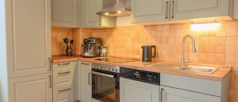 Fridge, oven, stovetop, dishwasher