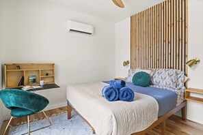 3 soverom, strykejern/-brett, reiseseng for barn og wi-fi