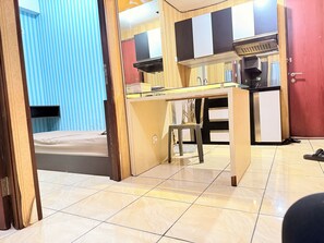 Appartement Familial, 2 chambres, balcon, vue ville | Cuisine privée | Réfrigérateur, plaque de cuisson, lave-vaisselle