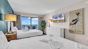 Lägenhet Signature - balkong - utsikt mot stranden | 2 sovrum, individuell inredning, unika möbler och strykjärn/strykbräda