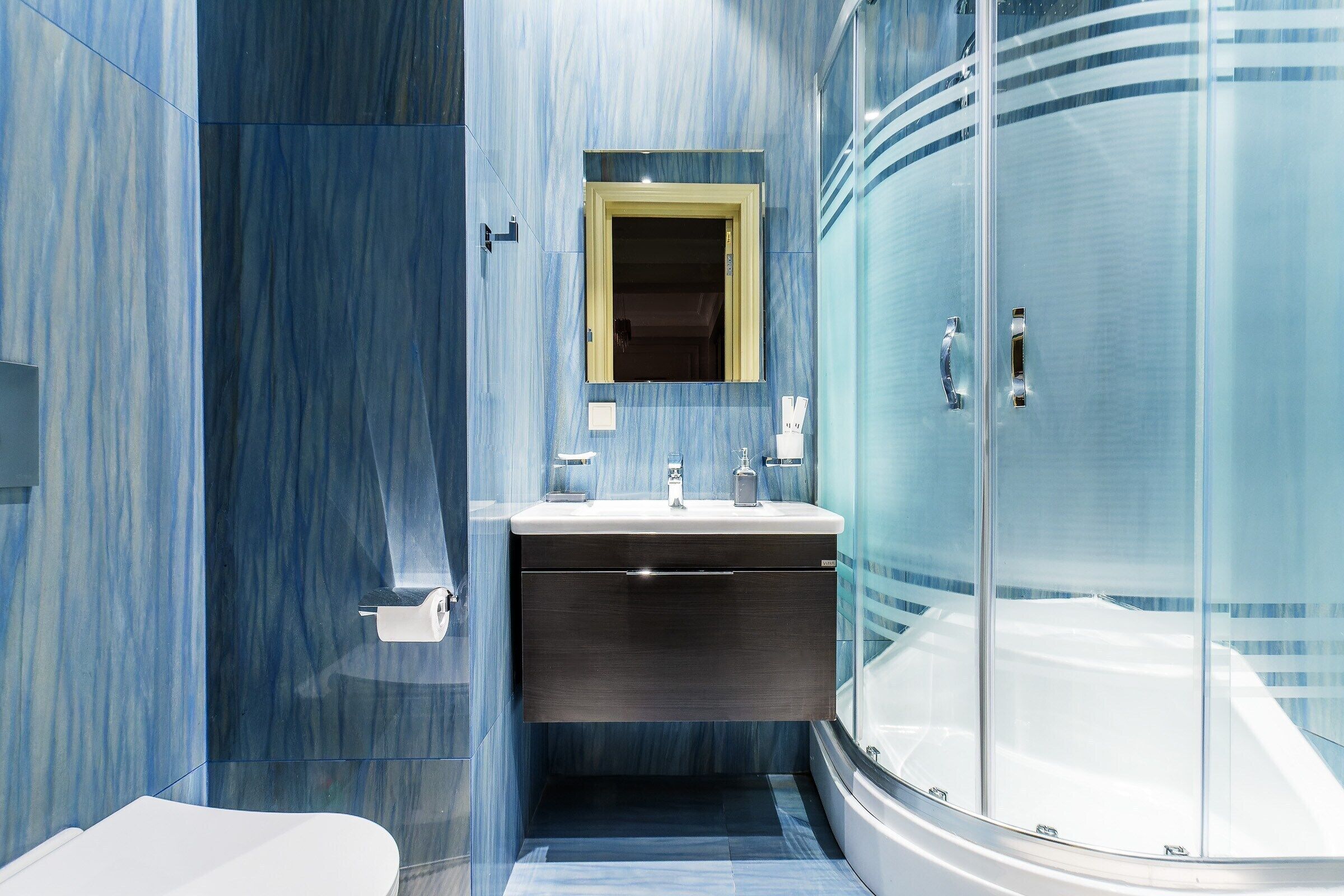 Luxury Apartment, Balcony, Courtyard View | Bathroom shower
