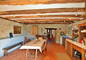 Dining - Family‑Friendly Rustic French Countryside Holiday Maison with Panoramic Views (La Chapelle St Jean)
