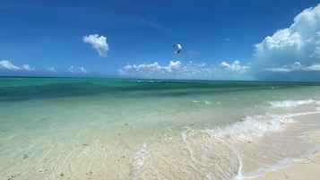 On the beach, beach towels