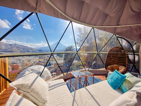 Luxury Tent, Pets Allowed, Mountain View | View from room. Mt.Fuji Glamping Terrace MINENOHANA