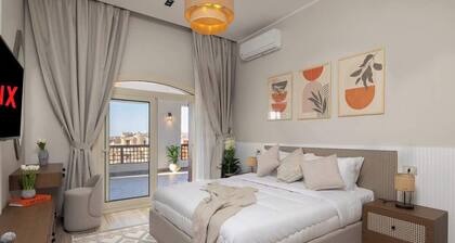 New! Luxury Marina Resort Chalet: Panoramic Rixos & New Alamein Tower Views