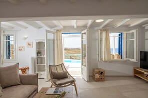Living area - Choulakia Elite Villa w Pool & Sea View (Mykonos)