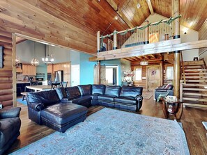 Smart TV, fireplace, video games, foosball