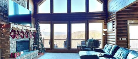 Smart TV, fireplace, video games, foosball