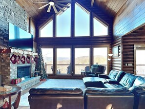 Smart TV, fireplace, video games, foosball