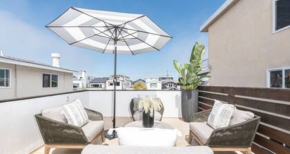 6 Total Bedrooms | Modern Interior w/ 3 Large Patios | Central Location 1 House from the Beach - No Car Needed!