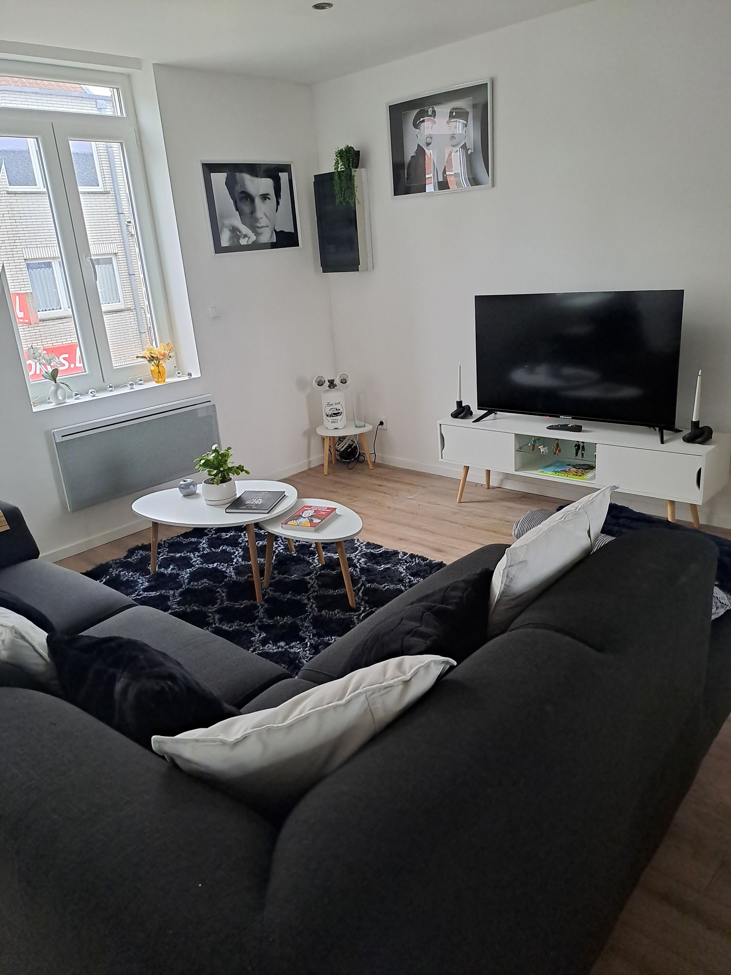 Een smart-tv en boeken