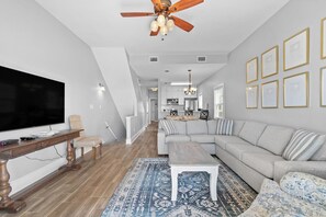 House, Multiple Beds (HypNautic) | Living area | TV
