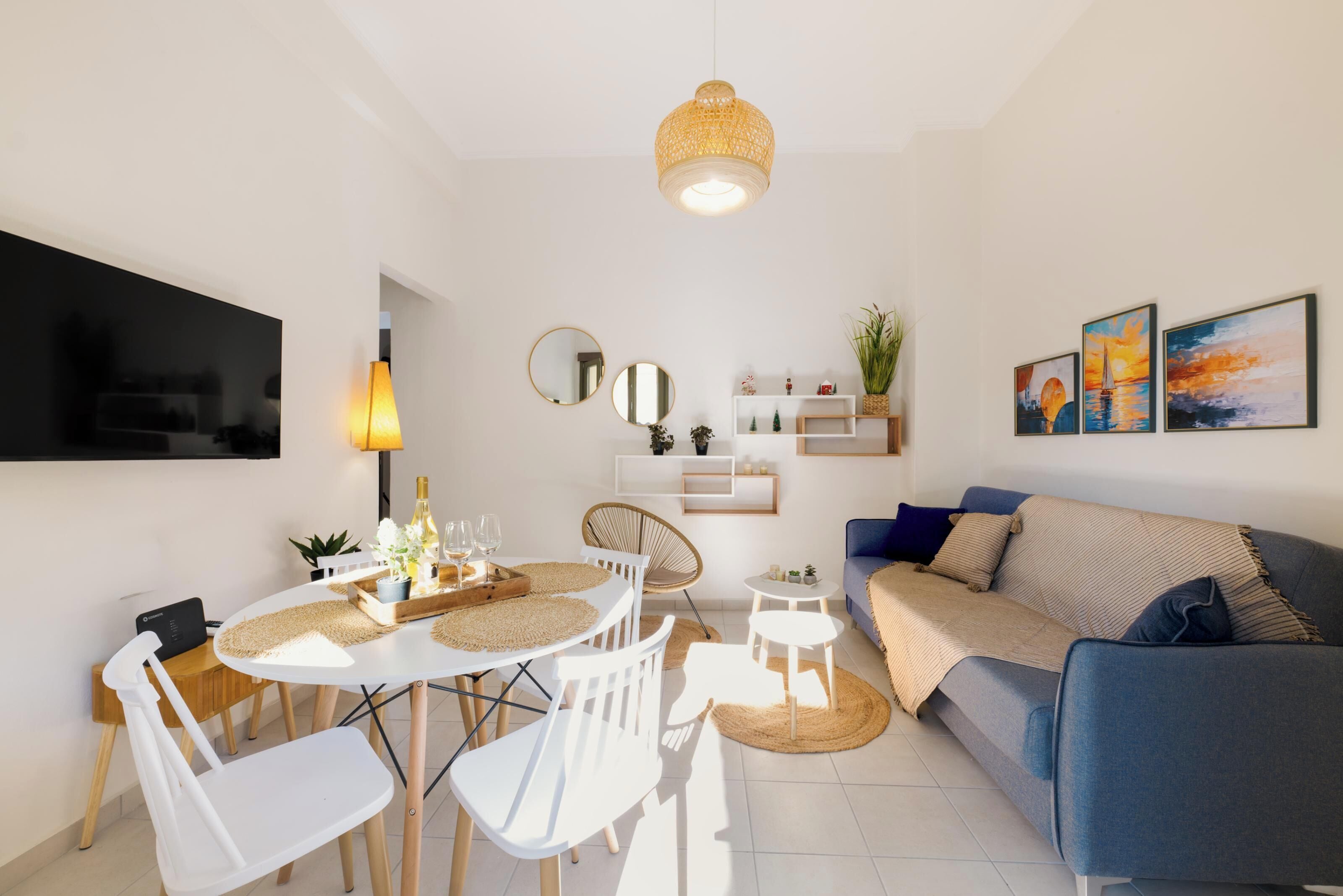 Comfort Apartment | Living area | 43-inch Smart TV with cable channels