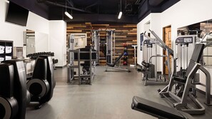 A gym with various exercise equipment, including treadmills, weight machines, and free weights. - Ski-In/Out Summit Watch Resort+Amenities. 2BR (Park City)