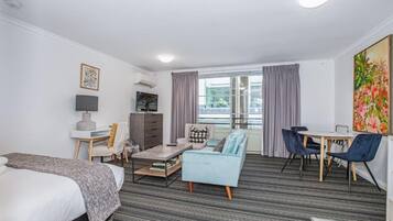 Desk, free WiFi, bed sheets