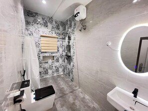 Junior Apartment, Balcony, City View | Bathroom | Free toiletries, hair dryer, towels, soap - A3 Apartments (Abuja)