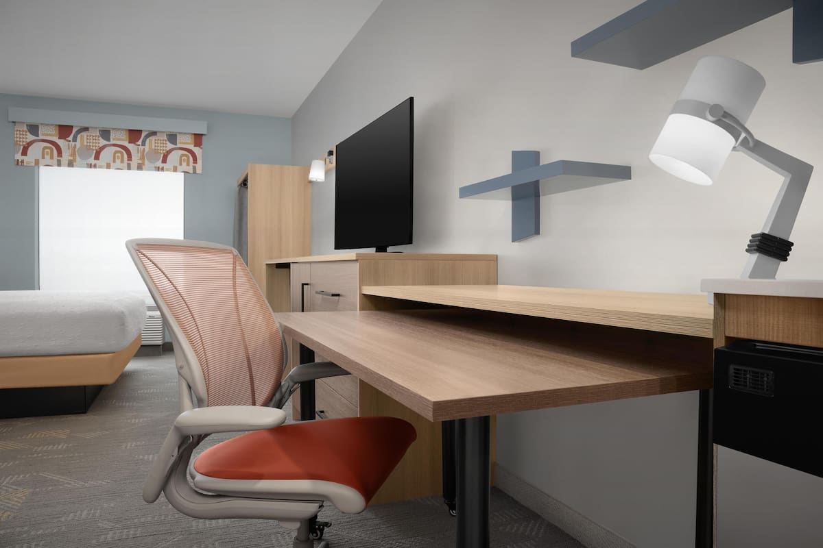 In-room safe, desk, laptop workspace, blackout drapes