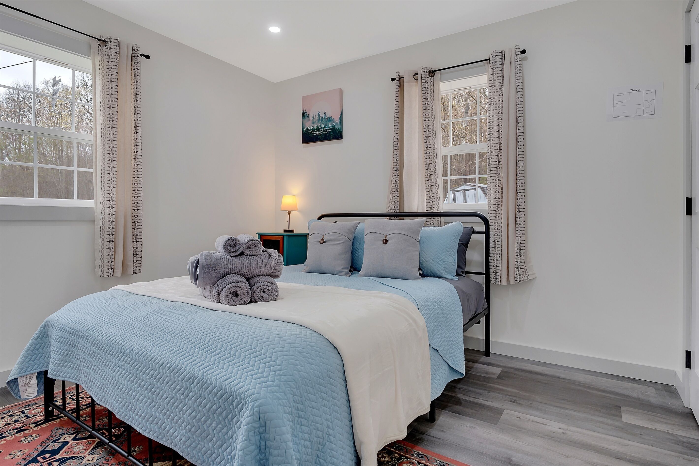 2 bedrooms, iron/ironing board, WiFi, bed sheets