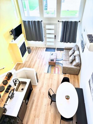 TV, fireplace, table football, offices