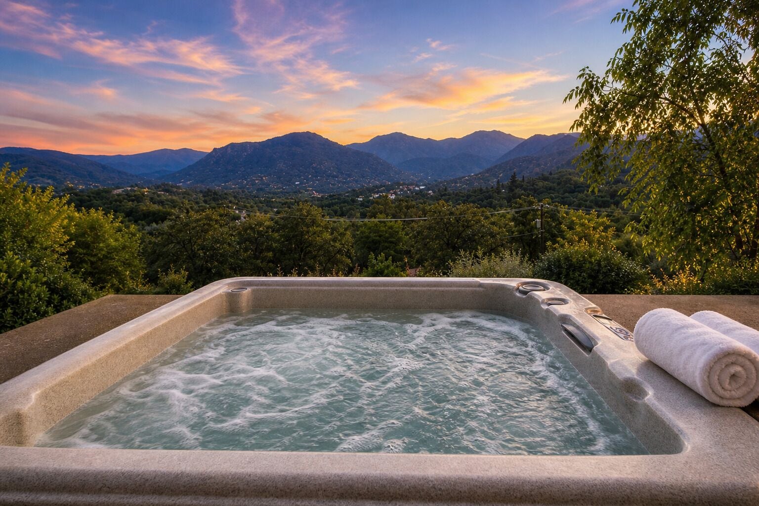 Outdoor spa tub