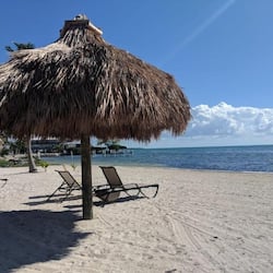 Private beach, white sand