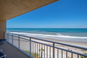 On the beach, sun-loungers, beach towels