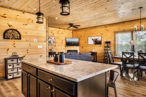 Smart TV, fireplace, video games, books