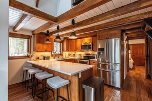 Fridge, microwave, oven, stovetop - Breckenridge Modern A Frame w/ Spa, Sauna, Views (Breckenridge)