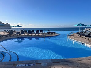 Outdoor pool - Oceanview 2 bed, 2 bath, steps away from clubhouse, beach and pool. (Bailey Town)