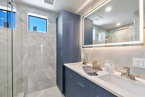 Hair dryer, towels