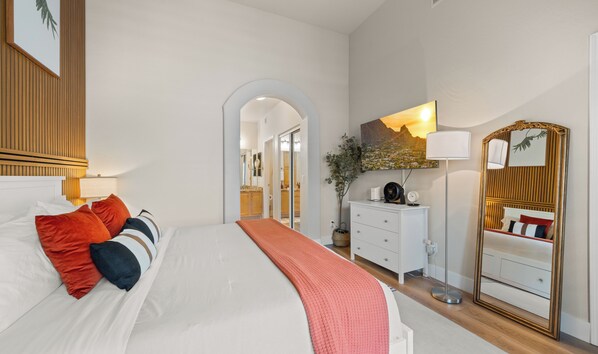 2 bedrooms, desk, iron/ironing board, travel crib