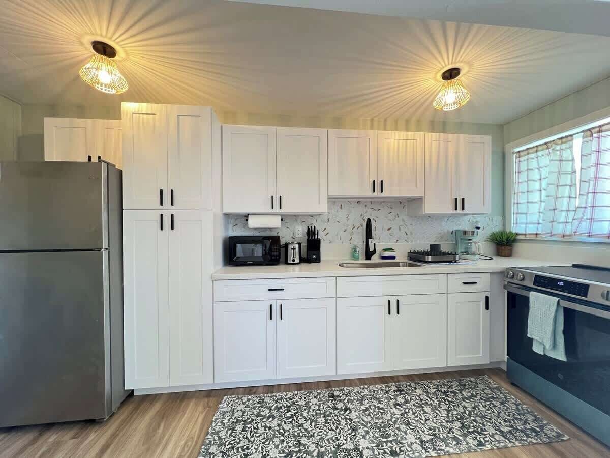 Kühlschrank, Mikrowelle, Ofen, Herdplatte