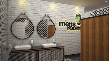 Shower, free toiletries, towels, soap