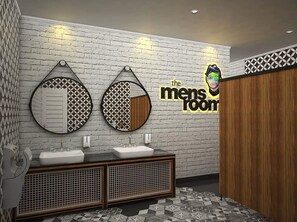 Shower, free toiletries, towels, soap