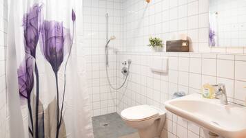 Ducha, secador de pelo y toallas