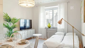 1 Schlafzimmer, BĂŒgeleisen/BĂŒgelbrett, kostenloses WLAN, BettwĂ€sche