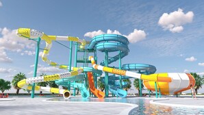 A water park with multiple slides and a large water slide structure. - Fiesta Americana Funeeq Punta Cana All Inclusive (Punta Cana)